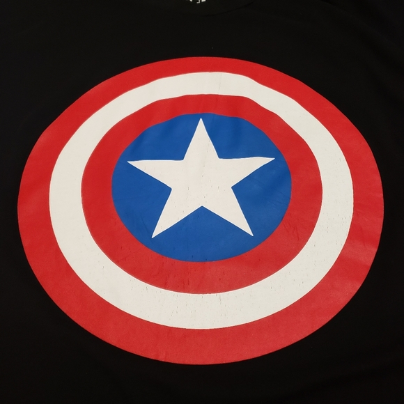 MARVEL Captain America Mens Small Black Tee Shirt - Picture 3 of 6